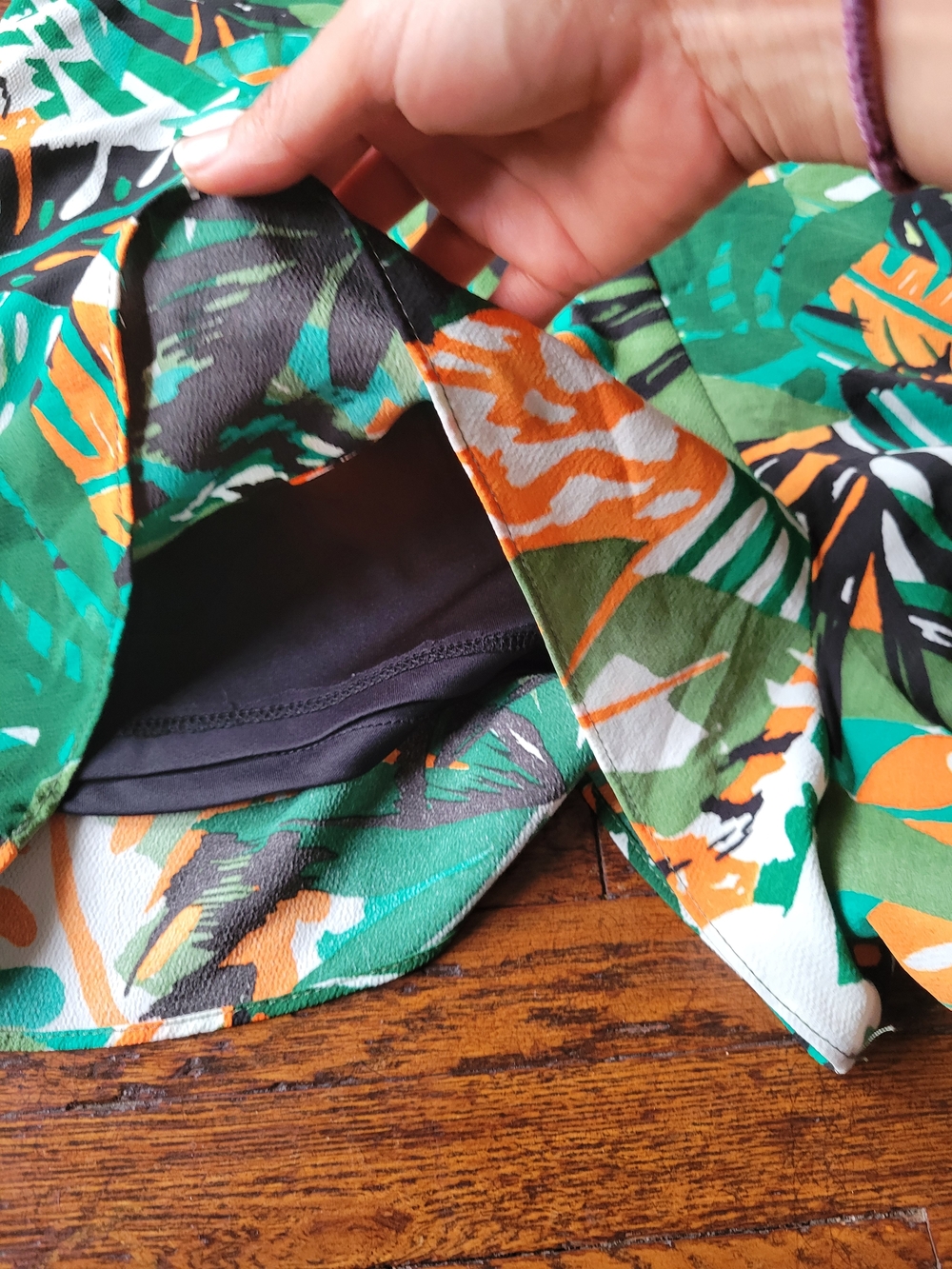 Zara Trafaluc Tropical Jumpsuit Romper Large Halter Style Green Orange Beach - Picture 11 of 17